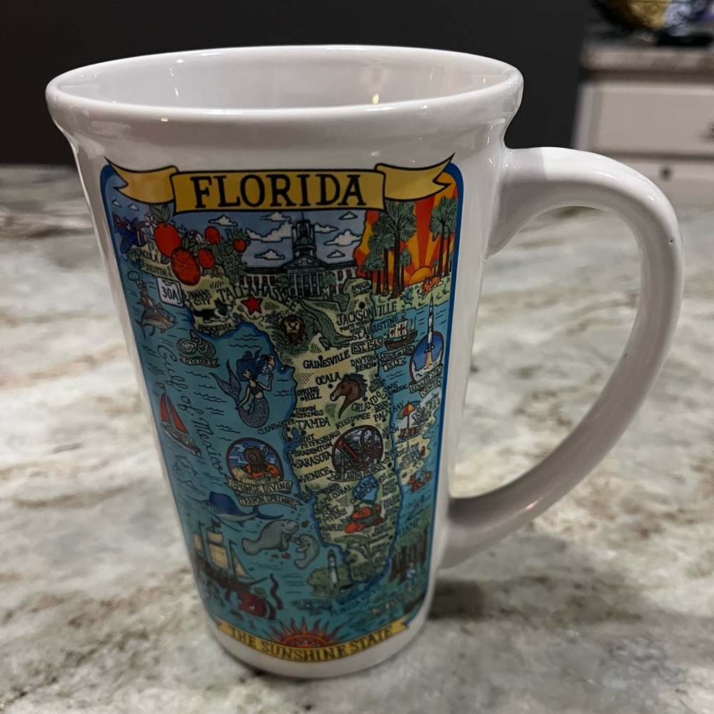 Florida Map Themed Ceramic Mug